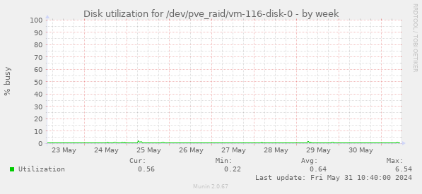 Disk utilization for /dev/pve_raid/vm-116-disk-0