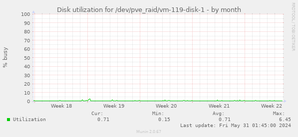 Disk utilization for /dev/pve_raid/vm-119-disk-1